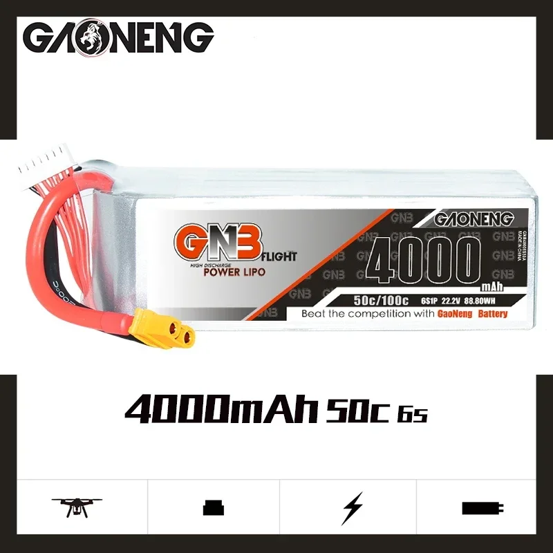 GAONENG GNB 4000 мАч 6S 50C 10 – обзор и цена Drone Battery 4S
